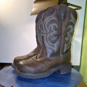 Justin Gypsy Steel Toe Leather Work Wear Boots. ASTM Rated For Saferty.sz.6.5 B